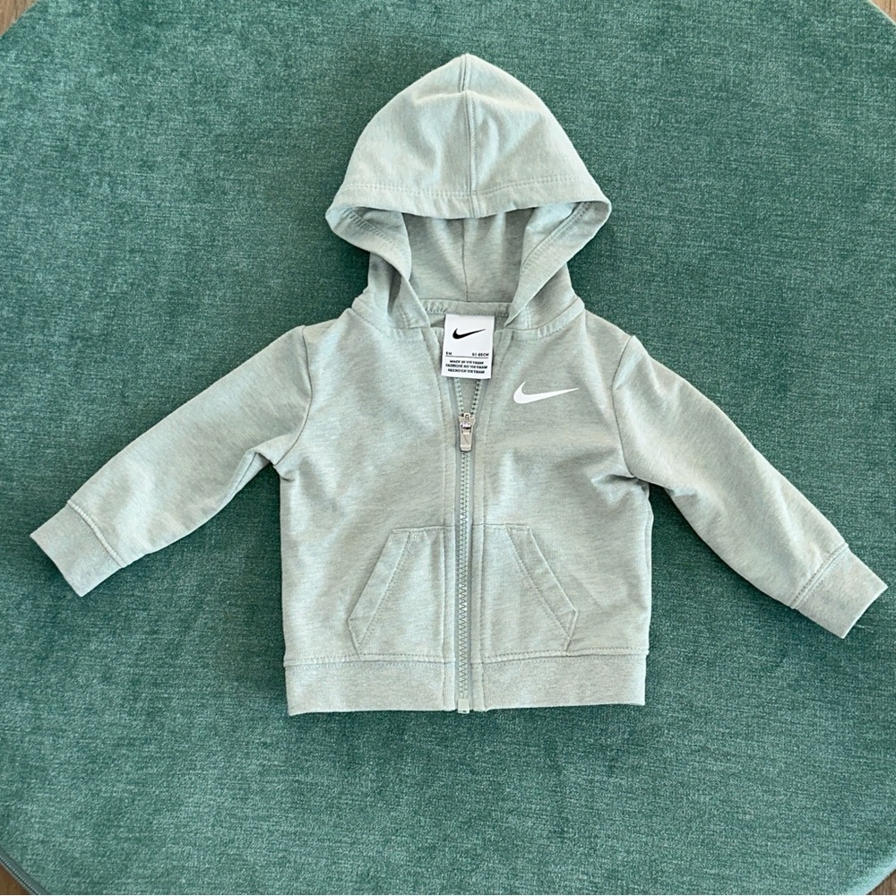 Nike Baby Kids Green Zip Up Hoodie Size 6 Months